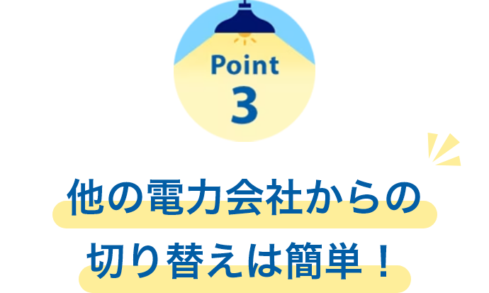 Point3　他の電力会社からの切り替えは簡単！