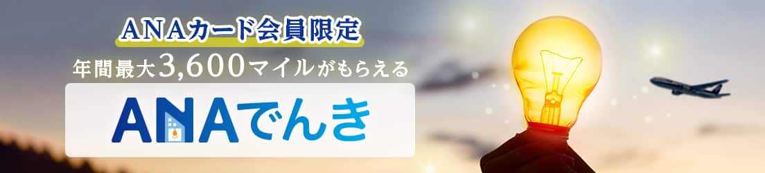 ANAカード会員限定　年間最大3,600マイルがもらえるANAでんき