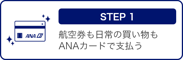 STEP1 航空券も日常の買い物もANAカードで支払う