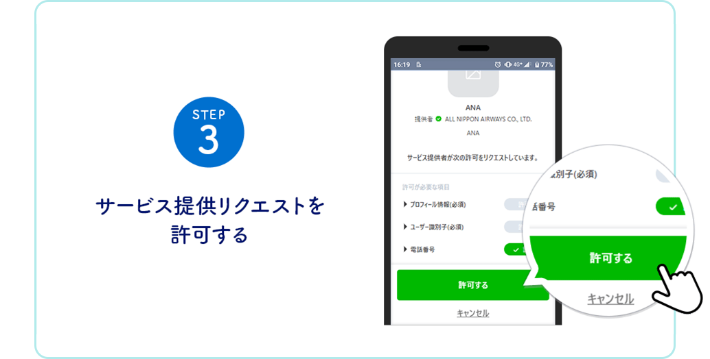 STEP3 サービス提供リクエストを許可する