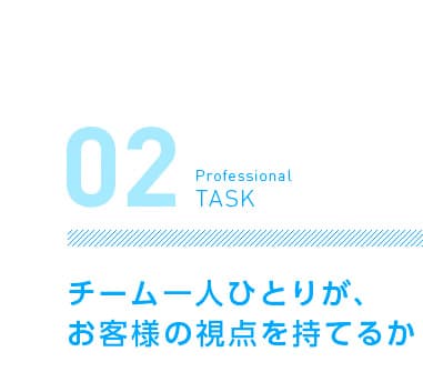 チーム一人ひとりが、お客様の視点を持てるか