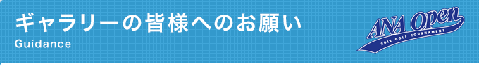 ギャラリーの皆様へのお願い