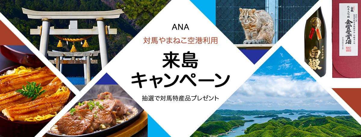 ANA対馬やまねこ空港利用 来島キャンペーン 抽選で対馬特産品プレゼント