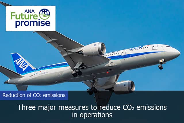 ANA Future promise Reduction of CO₂ emissions Three major measures to reduce CO₂ emissions in operations