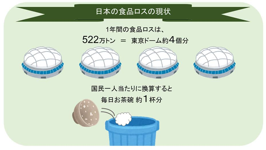 522万トンは東京ドーム約4個分の分量です。