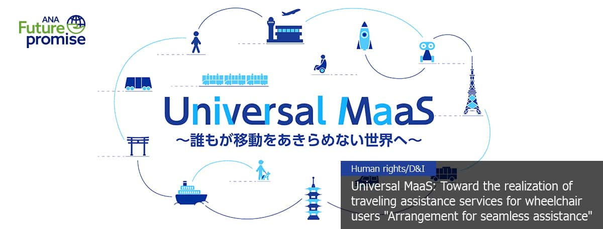 ANA Future promise Human rights/D&I Universal MaaS: Toward the realization of traveling assistance services for wheelchair users "Arrangement for seamless assistance"