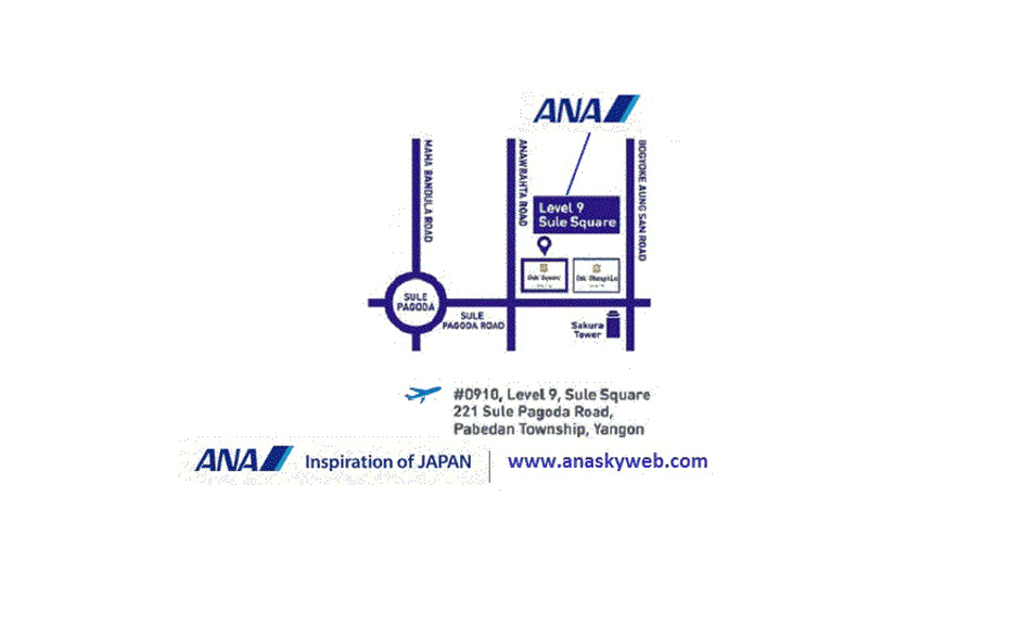 ANA Myanmar Office Area Map Image