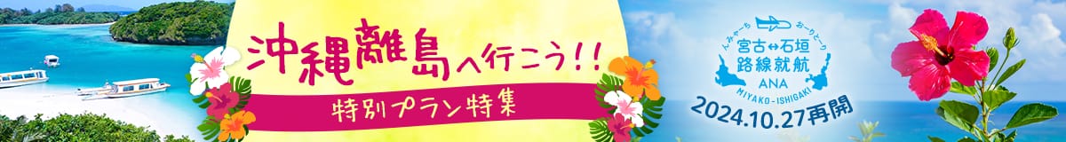 沖縄離島へ行こう！！　特別プラン特集　宮古・石垣路線就航 ANA 2024年10月27日再開