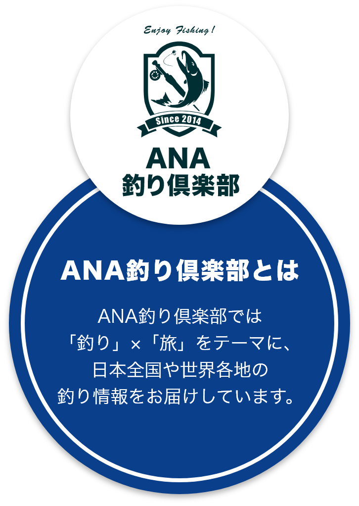 ANA釣り倶楽部とは　ANA釣り倶楽部では「釣り」×「旅」をテーマに、日本全国や世界各地の釣り情報をお届けしています。