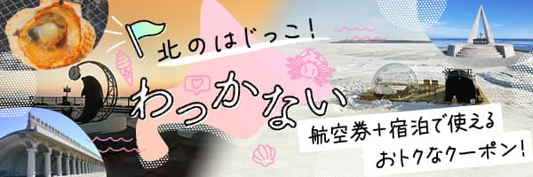 北のはじっこ！わっかない 航空券+宿泊で使える おトクなクーポン！