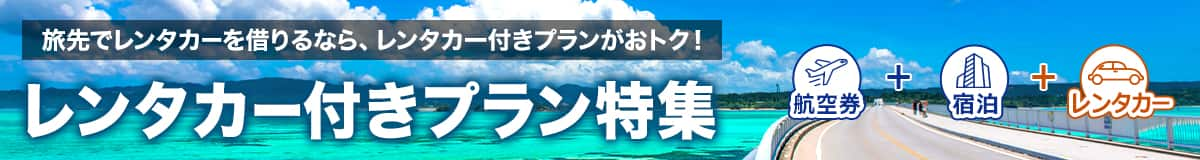 旅先でレンタカーを借りるなら、レンタカー付きプランがおトク！　レンタカー付きプラン特集