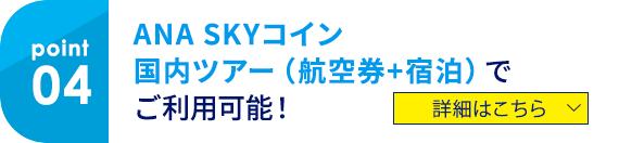 04 ANA SKY コイン 国内ツアー（航空券＋宿泊）でご利用可能！ 詳細はこちら