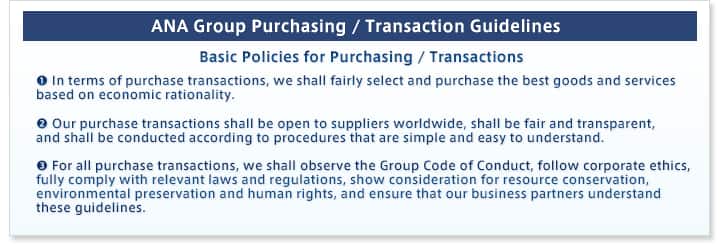 Basic Policy for Purchasing and Transactions
