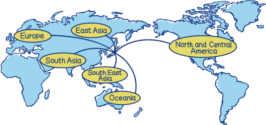 In order to comply with the laws and regulations of each country, we collaborate with ANA’s overseas offices and group companies.