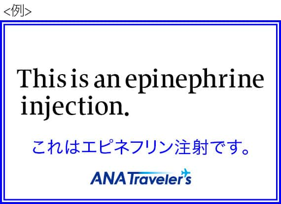 メモカードイメージ（This is an epinephrine injection. これはエピネフリン注射です。）