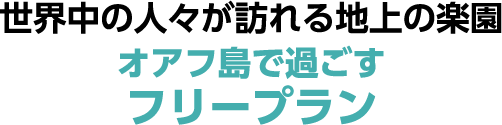 世界中の人々が訪れる地上の楽園オアフ島で過ごすフリープラン