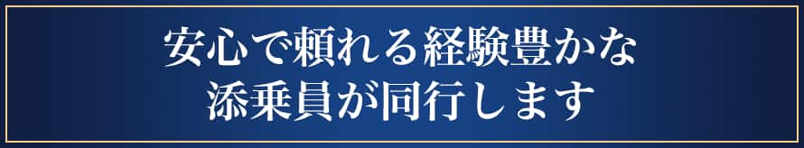 安心で頼れる経験豊かな添乗員が同行します