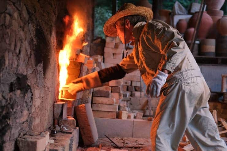 Craftsman at the kiln