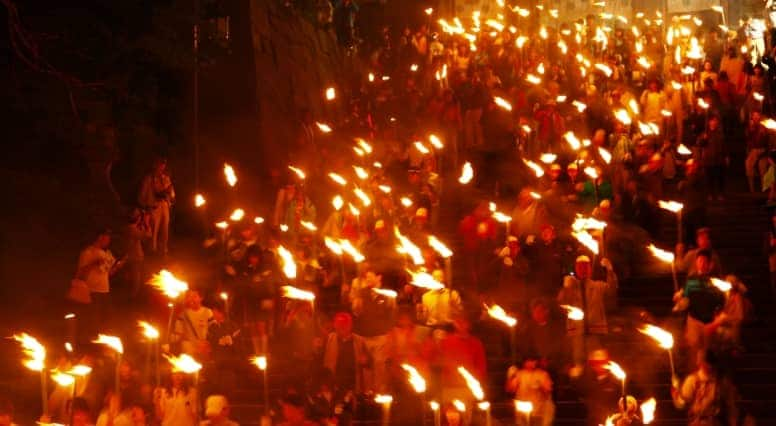 Fire festival in Daisen