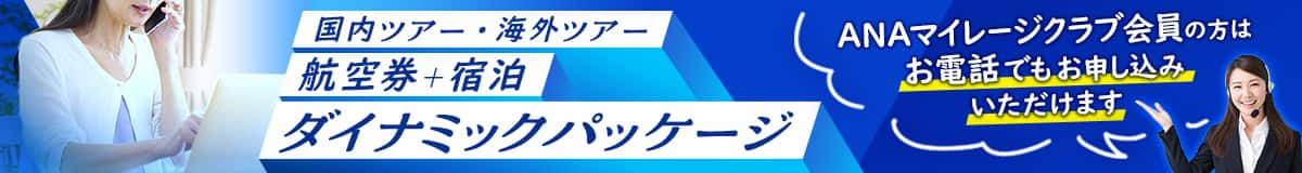 国内ツアー・海外ツアー 航空券＋宿泊 ダイナミックパッケージ ANAマイレージクラブ会員の方はお電話でもお申し込みいただけます