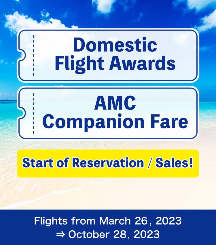 Domestic Flight Awards and AMC Companion Fare on Reservation and Sale for Flights from March 26, 2023 to October 28, 2023.