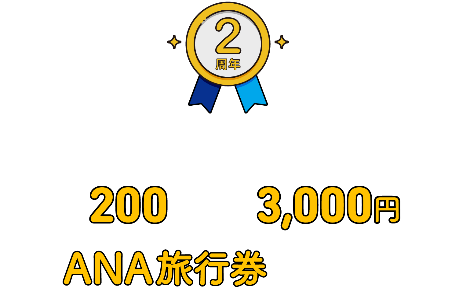 ANAにキュン！2周年記念 LINE友だち追加キャンペーン 抽選で200名様に3,000円分のANA旅行券が当たる！