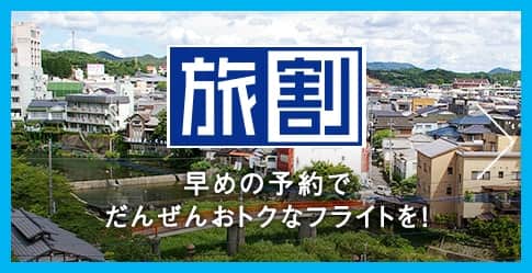 旅割 早めの予約でだんぜんおトクなフライトを!
