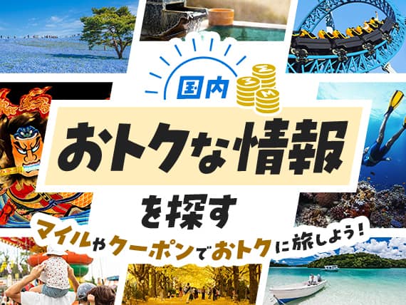 国内 おトクな情報を探す マイルやクーポンでおトクに旅しよう