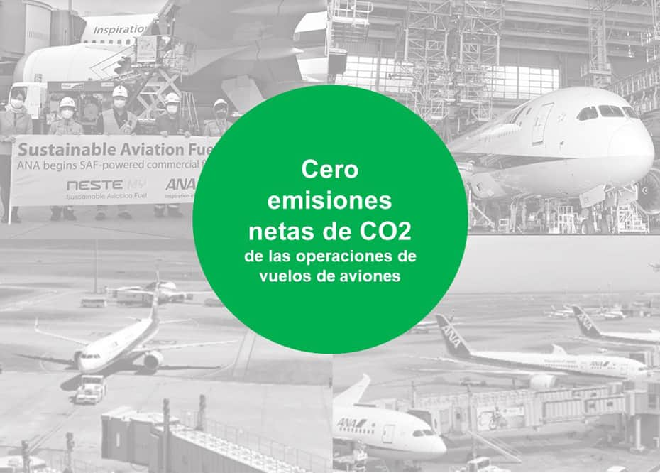 Cero emisiones netas de CO2 de las operaciones de vuelos de aviones