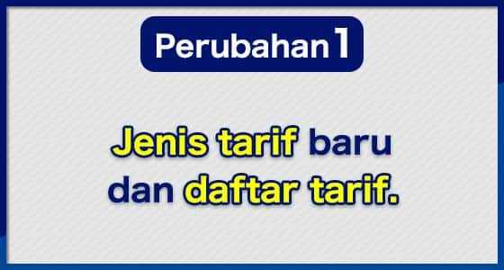 Perubahan (1) Jenis tarif baru dan daftar tarif.