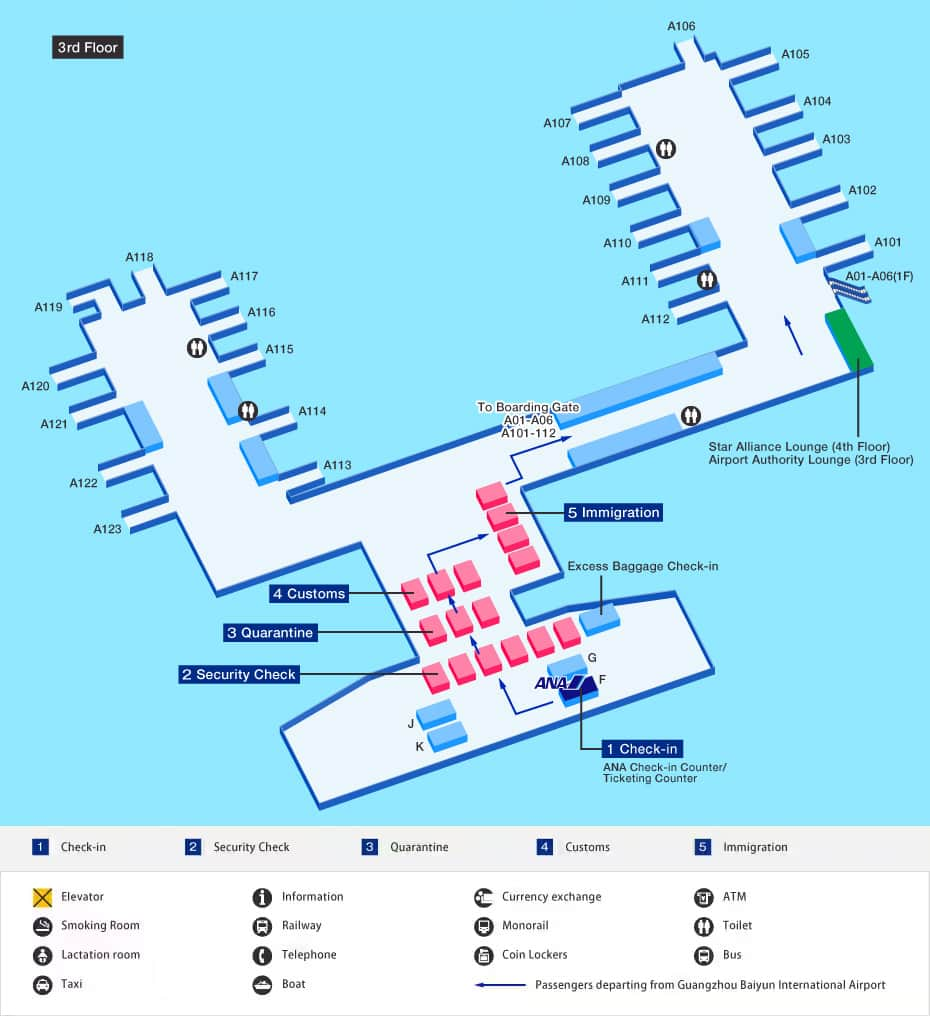 廣州機場出發地圖